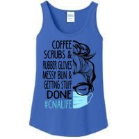 Wo Dy Coffee Scrubs And Rubber Gloves Messy Bun Cna Gift Ladies Essential Tank