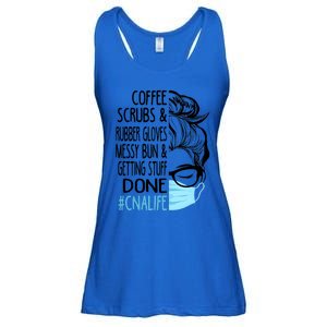 Wo Dy Coffee Scrubs And Rubber Gloves Messy Bun Cna Gift Ladies Essential Flowy Tank