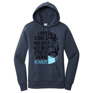 Wo Dy Coffee Scrubs And Rubber Gloves Messy Bun Cna Gift Women's Pullover Hoodie