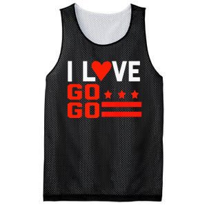 Washington D C I Love Go Go Music Gift For Kids And Adults Mesh Reversible Basketball Jersey Tank