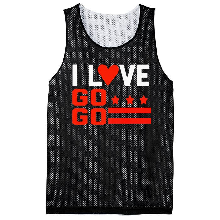 Washington D C I Love Go Go Music Gift For Kids And Adults Mesh Reversible Basketball Jersey Tank