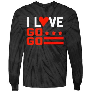 Washington D C I Love Go Go Music Gift For Kids And Adults Tie-Dye Long Sleeve Shirt