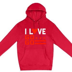 Washington D C I Love Go Go Music Gift For Kids And Adults Premium Pullover Hoodie