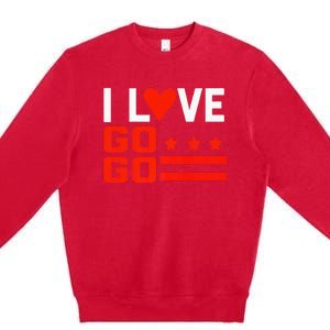 Washington D C I Love Go Go Music Gift For Kids And Adults Premium Crewneck Sweatshirt