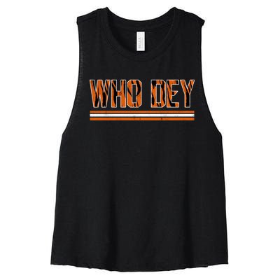 Who Dey Cincinnati Cincy Fan Women's Racerback Cropped Tank