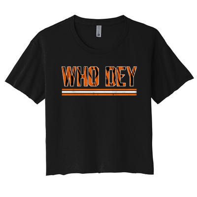 Who Dey Cincinnati Cincy Fan Women's Crop Top Tee