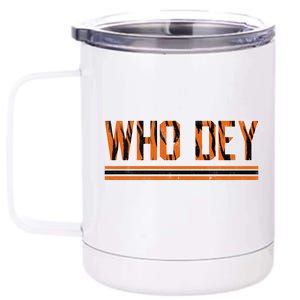 Who Dey Cincinnati Cincy Fan 12 oz Stainless Steel Tumbler Cup