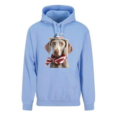 Weimaraner Dog Cute Weimaraners Puppy USA Flag Hat Unisex Surf Hoodie