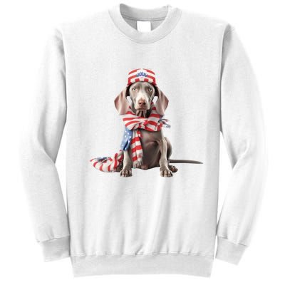 Weimaraner Dog Cute Weimaraners Puppy USA Flag Hat Sweatshirt