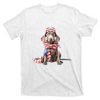 Weimaraner Dog Cute Weimaraners Puppy USA Flag Hat T-Shirt