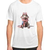 Weimaraner Dog Cute Weimaraners Puppy USA Flag Hat Adult ChromaSoft Performance T-Shirt