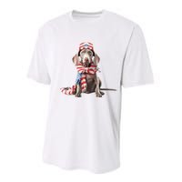 Weimaraner Dog Cute Weimaraners Puppy USA Flag Hat Performance Sprint T-Shirt