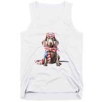 Weimaraner Dog Cute Weimaraners Puppy USA Flag Hat Tank Top