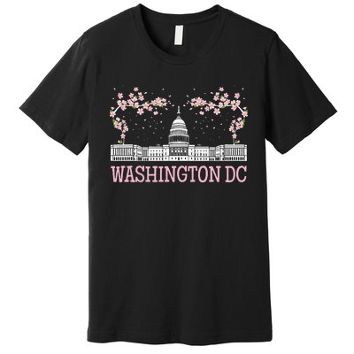 Washington DC Cherry Blossom Monument Premium T-Shirt