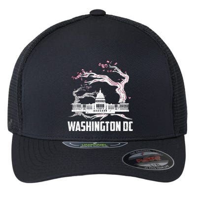 Washington Dc Cherry Blossom Capitol Hill Usa Souvenir Flexfit Unipanel Trucker Cap