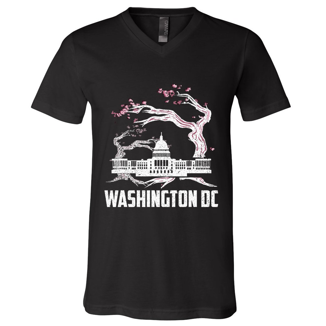 Washington Dc Cherry Blossom Capitol Hill Usa Souvenir V-Neck T-Shirt