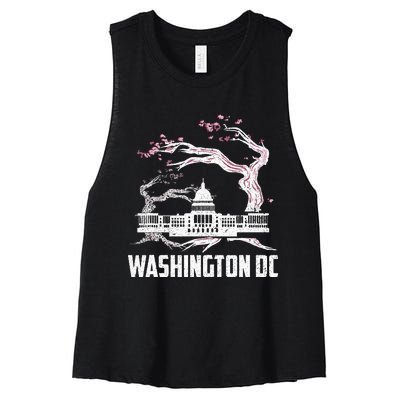 Washington Dc Cherry Blossom Capitol Hill Usa Souvenir Women's Racerback Cropped Tank