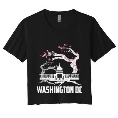 Washington Dc Cherry Blossom Capitol Hill Usa Souvenir Crop Top