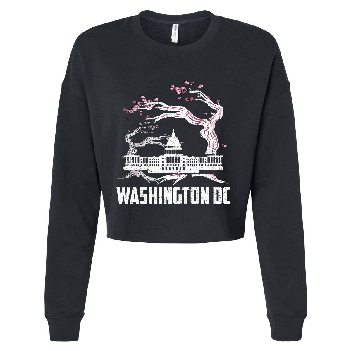Washington Dc Cherry Blossom Capitol Hill Usa Souvenir Cropped Pullover Crew