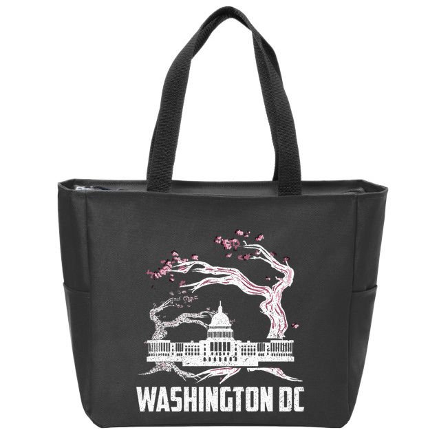 Washington Dc Cherry Blossom Capitol Hill Usa Souvenir Zip Tote Bag