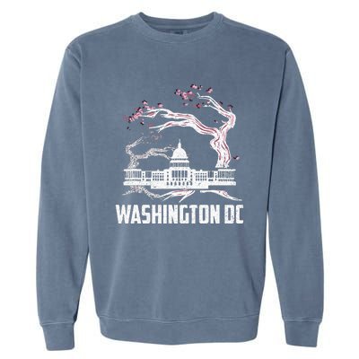 Washington Dc Cherry Blossom Capitol Hill Usa Souvenir Garment-Dyed Sweatshirt