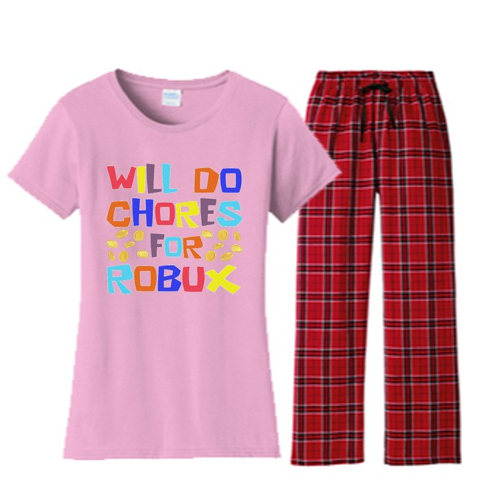 Will Do Chores For Robux Women's Flannel Pajama Set