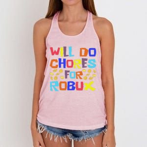 Will Do Chores For Robux Women's Knotted Racerback Tank