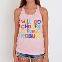 Will Do Chores For Robux Women's Knotted Racerback Tank