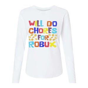 Will Do Chores For Robux Womens Cotton Relaxed Long Sleeve T-Shirt