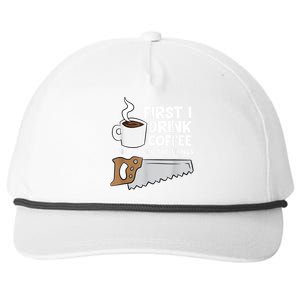 Woodworking Drinking Coffee Woodworker Carpenter Coffee Snapback Five-Panel Rope Hat