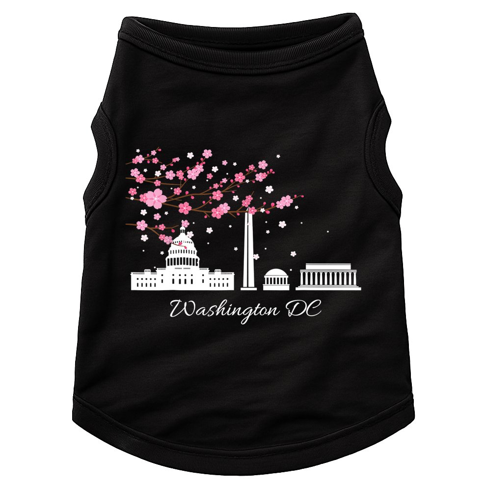 Washington DC Cherry Blossoms Monuments Memorials TShirt Doggie Tank