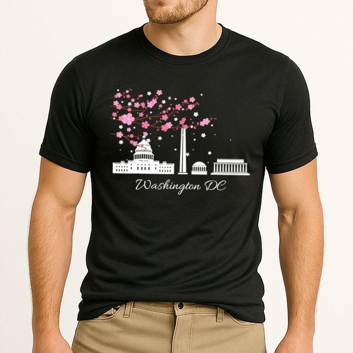 Washington DC Cherry Blossoms Monuments Memorials TShirt Cooling Performance Crew T-Shirt