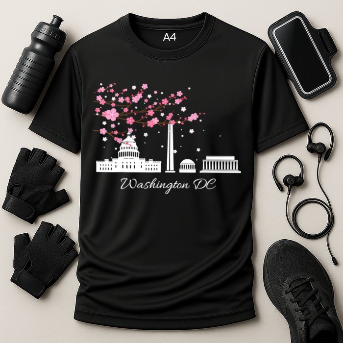 Washington DC Cherry Blossoms Monuments Memorials TShirt Cooling Performance Crew T-Shirt