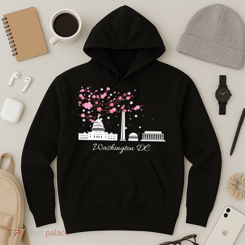 Washington DC Cherry Blossoms Monuments Memorials TShirt Hoodie