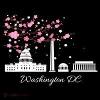 Washington DC Cherry Blossoms Monuments Memorials TShirt Hoodie