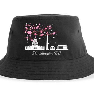 Washington DC Cherry Blossoms Monuments Memorials TShirt Sustainable Bucket Hat