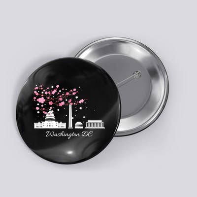 Washington DC Cherry Blossoms Monuments Memorials TShirt Button