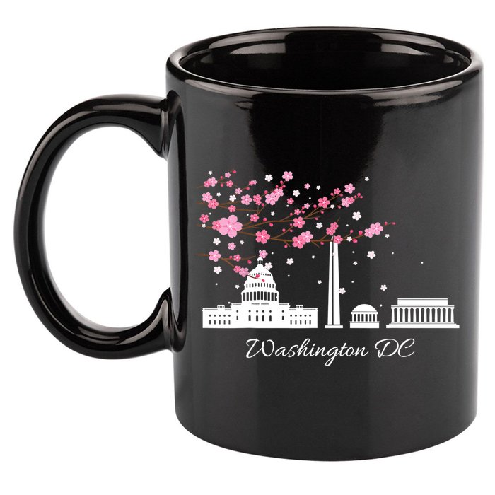 Washington DC Cherry Blossoms Monuments Memorials TShirt 11oz C Handle Ceramic Mug
