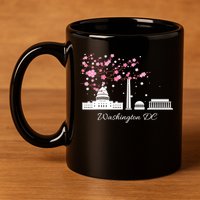 Washington DC Cherry Blossoms Monuments Memorials TShirt 11oz C Handle Ceramic Mug