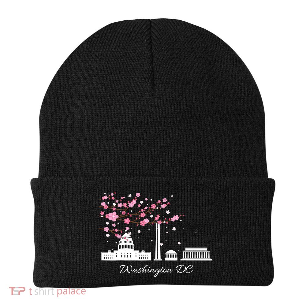 Washington DC Cherry Blossoms Monuments Memorials TShirt Beanie