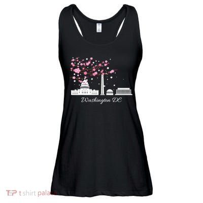 Washington DC Cherry Blossoms Monuments Memorials TShirt Ladies Essential Flowy Tank
