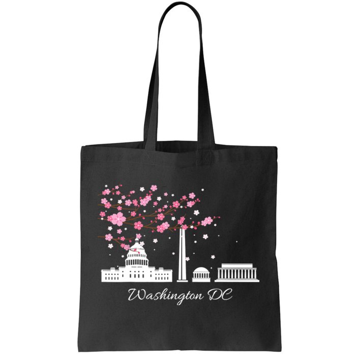 Washington DC Cherry Blossoms Monuments Memorials TShirt Tote Bag