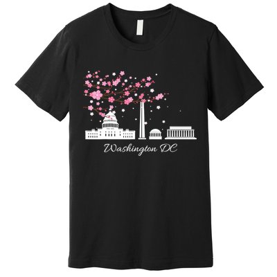 Washington DC Cherry Blossoms Monuments Memorials TShirt Premium T-Shirt