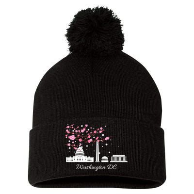 Washington DC Cherry Blossoms Monuments Memorials TShirt Pom Pom 12in Knit Beanie
