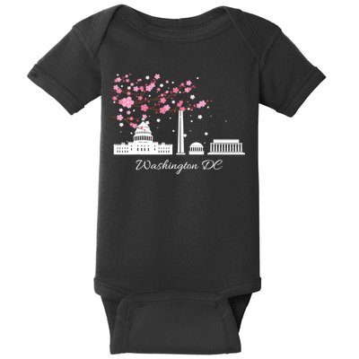 Washington DC Cherry Blossoms Monuments Memorials TShirt Baby Bodysuit