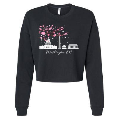 Washington DC Cherry Blossoms Monuments Memorials TShirt Cropped Pullover Crew