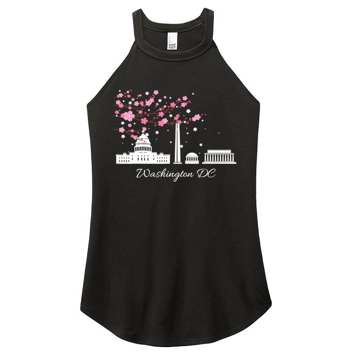 Washington DC Cherry Blossoms Monuments Memorials TShirt Women's Perfect Tri Rocker Tank