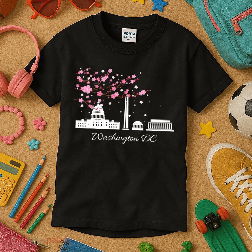 Washington DC Cherry Blossoms Monuments Memorials TShirt Kids T-Shirt