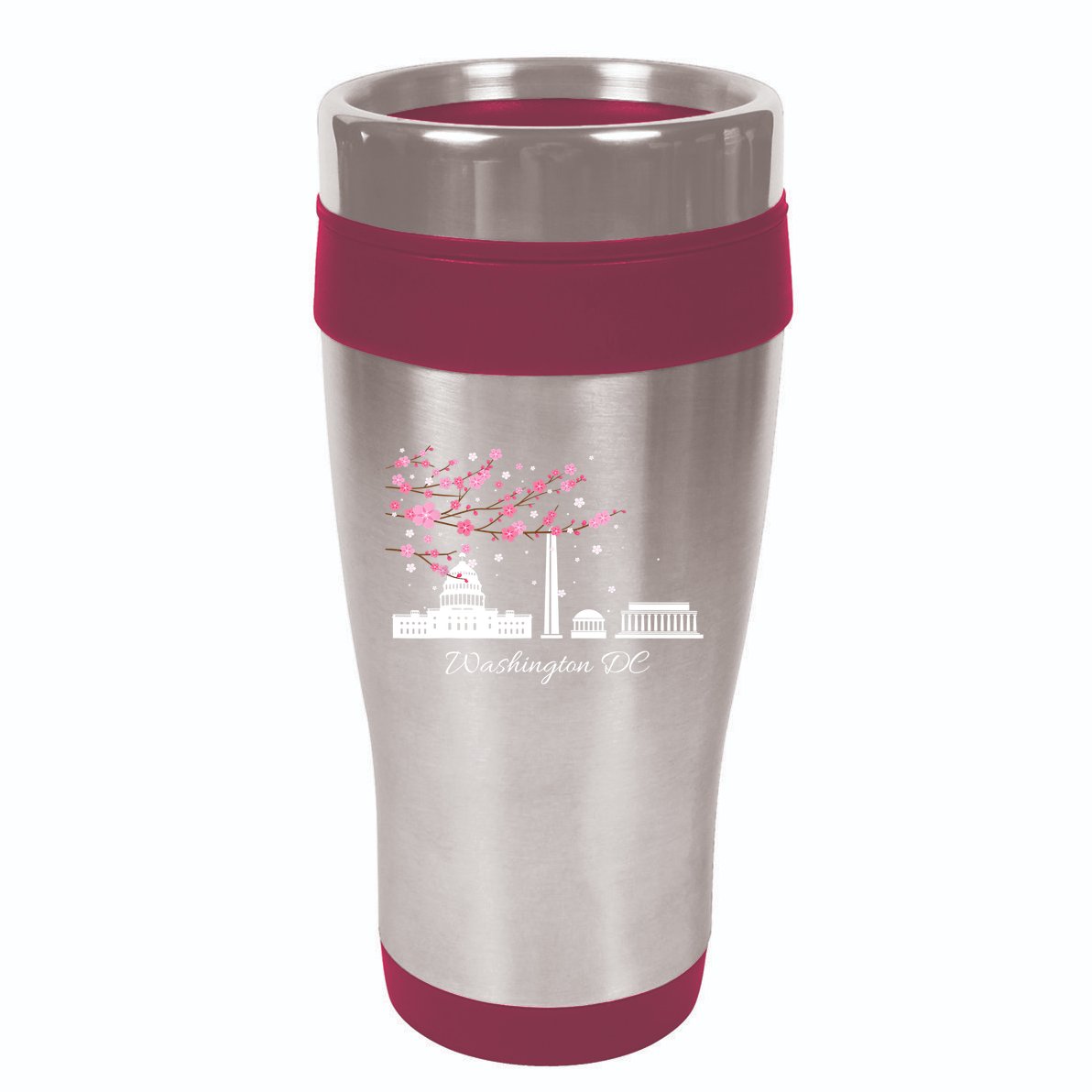 Washington DC Cherry Blossoms Monuments Memorials TShirt 16oz Travel Tumbler
