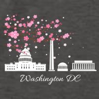 Washington DC Cherry Blossoms Monuments Memorials TShirt Vector Backpack